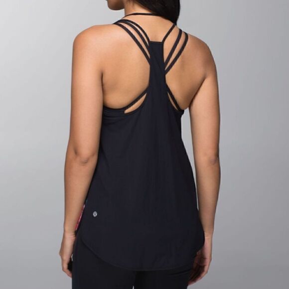 LULULEMON Coastal Tank Secret Garden Black Women’s Size 4 Style W1F95S - Picture 3 of 10